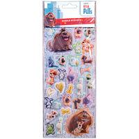 11cm x 24.5cm Secret Life Of Pets Bubble Sticker Sheet.