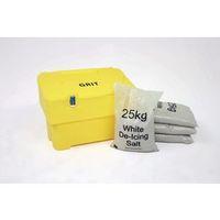 115l yellow grit bin with hasp and staple 4 bags 25kg white de icing s ...