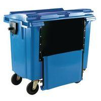 1100l wheeled bin with drop down front with flat lid blue h x w x dmm  ...