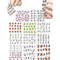 11pcs Lovely Cartoon Animal Mickey Cat Expression Water Transfer Nail Art Stickers