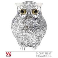 11cm Silver Glitter Owl Decoration