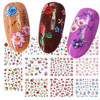 11Design/pcs New Fashion Sweet Style Beautiful Flower Butterfly Nail Art DIY Beauty 3D Sticker Romantic Decoration E545-555