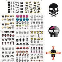 11 Designs Nail Art Halloween Stickers Colorful Skull Image Nail Beauty BLE1192-1202