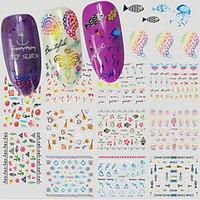 11Design/pcs New Fashion Beautiful Design Nail Art DIY Beauty 3D Sticker Creative Decoration E534-544