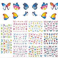 11Design/pcs Hot Fashion Nail Art DIY Beauty Romantic Butterfly 3D Sticker Sweet Design Beautiful Butterfly Colorful Decoration E578-588