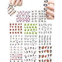 11pcs lovely cartoon animal mickey cat expression water transfer nail  ...