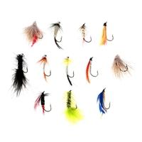 12pcs fly fishing hooks fishing lure with feather fishing tackle