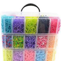 12000pcs colorful diy rainbow color loom style silicone band bracelets ...