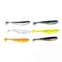 12 pcs Soft Bait Fishing Lures Soft Bait Shad Black Orange Yellow Gray DarkNavy Silver g/Ounce mm/2-3/4\