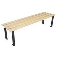 1200MM LENGTH BENCH SEAT, BLACK FRAMES, 4NO ASH HARDWOOD SLATS