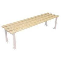 1200MM LENGTH BENCH SEAT, SILVER FRAMES, 4NO ASH HARDWOOD SLATS