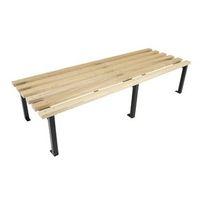 1200MM LENGTH BENCH SEAT, BLACK FRAMES, 6NO ASH HARDWOOD SLATS