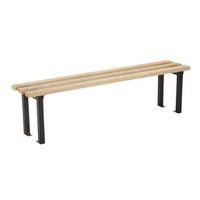 1200MM LENGTH BENCH SEAT, BLACK FRAMES, 3NO ASH HARDWOOD SLATS