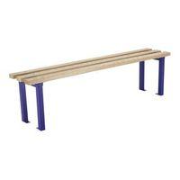 1200MM LENGTH BENCH SEAT, BUE FRAMES, 3NO ASH HARDWOOD SLATS