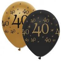12\' Black & Gold 40th Birthday Balloon