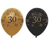 12\' Black & Gold 30th Birthday Balloon