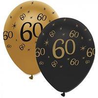 12\' Black & Gold 60th Birthday Balloon