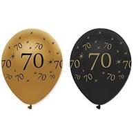 12\' Black & Gold 70th Birthday Balloon