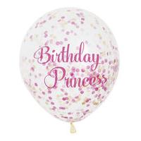 12\' Pink 6 Pack Birthday Princess Balloon