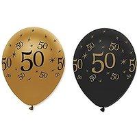 12\' Black & Gold 50th Birthday Balloon