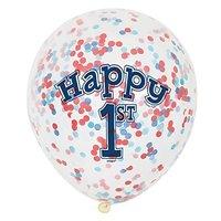12 nautical boys 1st birthday confetti balloons 6ct