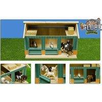 1:24 Wooden Horse Stable With 2 Boxes & Workshop
