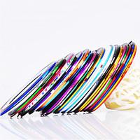 12PCS 12-Color Striping Tape Line Nail Stripe Tape Nail Art Decoration Sticker