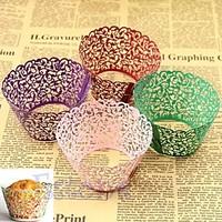 12pcs Laser Cut Lace Cupcake Wrappers Liners Muffin Cases Christening Baby Shower Wedding Party Cake Decoartion
