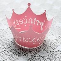 12pcs Pink Princess Laser Cut Lace Cupcake Wrappers Liners Muffin Cases Baby Shower Wedding Party Cake Decoartion