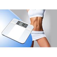 £12 instead of £40 for a set of 6-in-1 weight, water, BMI, muscle, bone and calorie bathroom scales from DIRECT2PUBLIK LTD - save 70%