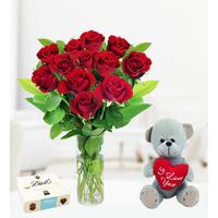 12 Roses and Bear