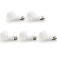 12W E26/E27 LED Globe Bulbs A60(A19) 1 COB 1160 lm Warm White AC 100-240 V 5 pcs