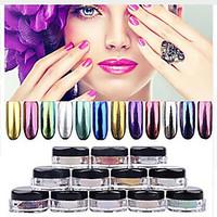 12 Color Chrome Mirror Powder Gold Pigment Ultrafine Powder Dust Nail Glitters Nail Sequins Nail Art Decorations 1g