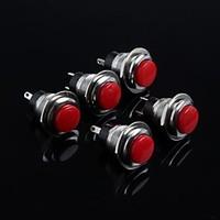 12MM No Lock Button Switch 1A 250V(5Pcs)