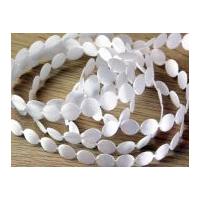 12mm Satin Circles Shaped Cut Out Trimming White