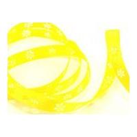 12mm Die Cut Daisy Satin Ribbon Yellow