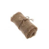 12cm frayed edge hessian trim roll 2m natural