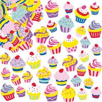 120 Cupcake Foam Stickers