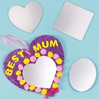 12 Acrylic Mirrors For Craft - 4 Heart, 4 Oval & 4 Square