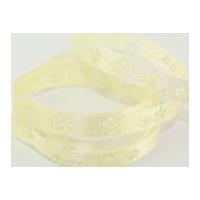 12mm die cut daisy satin ribbon cream