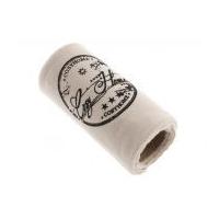 12cm stamp print fabric trim roll 2m black cream