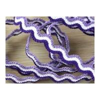 12mm three colour woven ric rac braid trimming purple