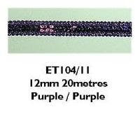 12mm Essential Trimmings Sequin Metallic Edged Trimming Purple