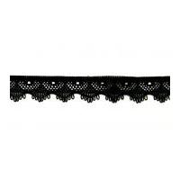 12mm essential trimmings scalloped edge nylon lace trimming black