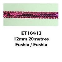 12mm essential trimmings sequin metallic edged trimming fuchsia pink