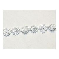 12mm Essential Trimmings Dainty Daisy Guipure Lace Trimmng White