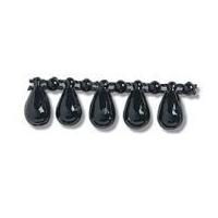 12mm Impex Oval Drop Plastic Bead Trimming Black