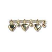 12mm Impex Drop Heart Plastic Bead Trimming Gold