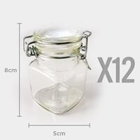 12 x Mini Clip Top Glass Jars (8 x 5 cm) Preserve Jam Spice Green House