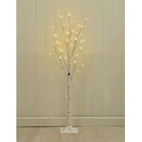 120cm Warm White White Birch Light Tree 48 LED (Mains) by Westwoods